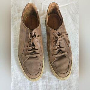 Rockport Men's Brown Leather Slip-On Sneakers with Rope Trim